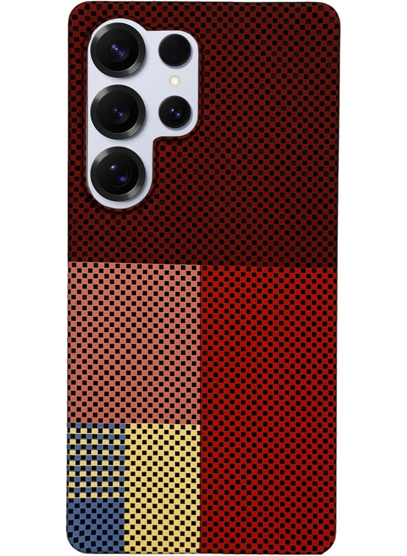 Phoni Ultra Slim Magnetic Case for Samsung Galaxy S25 Ultra, MagSafe-Compatible Magnetic Case, Thin Lightweight Design, Carbon Fiber Style, Raised Camera Protection (Burnished Ember – Red Carbon) - Image 1